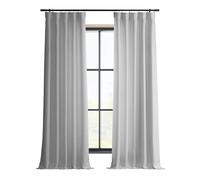 HPD Half Price Drapes Rideaux occultants Italiens en Faux Lin de 274,3 cm de Long pour Chambre à Coucher et Salon 127 x 274,3 cm (1 Panneau), Blanc Tourterelle