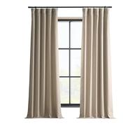 HPD Half Price Drapes Rideaux occultants Italiens en Faux Lin de 274,3 cm de Long pour Chambre à Coucher et Salon 127 x 274,3 cm (1 Panneau), Beige sépia