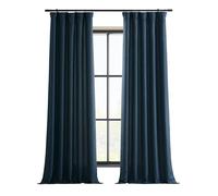 HPD Half Price Drapes Rideaux occultants Italiens en Faux Lin pour Chambre à Coucher et Salon 127 x 213 cm (1 Panneau), Bleu sergents