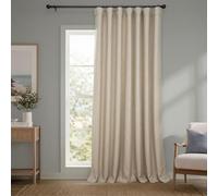 HPD Half Price Drapes Rideaux occultants texturés en Faux Lin pour Chambre à Coucher, 274,3 cm de Long, 1 Panneau, 254 X 274,3 cm (l x L), Extra Larges pour Salon, décoration d'intérieur, Brun chaume