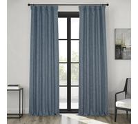 HPD Half Price Drapes Rideaux occultants texturés en Faux Lin pour Chambre à Coucher - 274,3 cm de Long (1 Panneau), 127 x 274 cm (l x L), Bleu rêverie