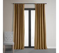 HPD Half Price Drapes Rideaux occultants Thermiques en Velours Signature pour Salon, Chambre à Coucher, 217 cm de Large x 213,4 cm de Long (1 Panneau), Ambre doré