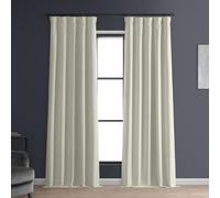 HPD Half Price Drapes Rideaux occultants Unis à Isolation Thermique pour Chambre à Coucher - 213 cm de Long (1 Panneau) - Rideaux de fenêtre occultants en Lin pour Salon, 127 x 213 cm (l x L), Blanc