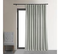 HPD Half Price Drapes Signature Lot de 1 Rideau occultant en Velours avec Passe-Tringle, Bloque Chaleur et lumière, pour Chambre et Salon, 254 x 213,4 cm (l x L), Gris réfléchissant (Reflection Grey)
