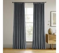 HPD Half Price Drapes Signature VPCH-180101-108 Rideaux occultants en Velours pour Chambre à Coucher 50 x 108 (1 Panneau), Bleu et Gris