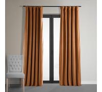 HPD Half Price Drapes Signature VPCH-180408-108 Rideaux occultants en Velours pour Chambre à Coucher 127 x 274 cm (1 Panneau), Citrouille brûlée