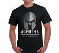 HPDFRRUYIOO Achilles T-Shirt Troy Greek Mythology Myth's and Legend's T-ShirtsBlackS