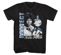 HPDFRRUYIOO Aretha Franklin Respect Photo Collage Men's T Shirt Soul Music MerchBlackS