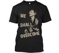 HPDFRRUYIOO Limited NWT! Pete Seeger We Shall Overcome American Folk Singer T-ShirtBlackL