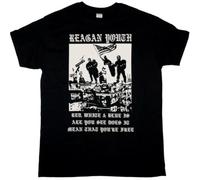 HPDFRRUYIOO Reagan Youth Red Blue T SHIRTBlackXL