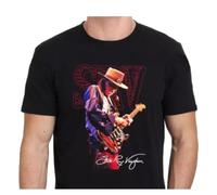 HPDFRRUYIOO Vintage Stevie Ray Vaughan Live in Concert Cotton Unisex ShirtBlackL