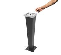 HPDTZ Cendrier sur pied, noir, 94,5 cm, pour zones fumeurs, grand collecteur avec capacité de 500 basculements, poubelle pour l'extérieur