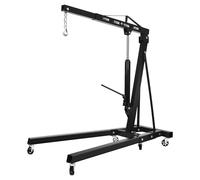 HPDTZ Grue de levage 2T pliable, grue d'atelier avec roues, cric hydraulique jusqu'à 2,1 m de hauteur de levage, élévateur de charges en acier pour garage et atelier (Noir)