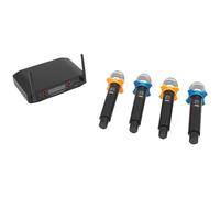 HPDTZ Lot de 4 microphones à main, 4 microphones sans fil, émetteur de portée de 20 m, microphone professionnel pour karaoké, fête, conférence et scène