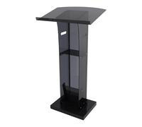 HPDTZ Podium Pupitre en acrylique Plateau 60 x 45 cm Plateforme de lecture Hauteur 110 cm Capacité de charge 30 kg Socle 45 x 35 cm Étagère pour salle de conférence, salle de classe, église