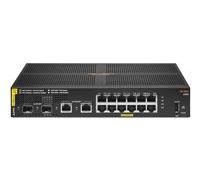 Hewlett Packard Enterprise Aruba 6100 12G Class4 PoE 2G/2SFP+ 139W Géré L3 Gigabit Ethernet (10/100/1000) Connexion Ethernet, supportant l'alimentation Via ce Port (PoE) 1U Noir