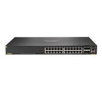 HPE Aruba 6200F 24G Class4 PoE 4SFP+ 370W Switch - Commutateur - distance max. d'empilage de 10 km - C3 - Géré - 24 x 10/100/1000 (PoE+) + 4 x 1 gigabit/10 gigabit SFP+ (liaison montante) - Montable s
