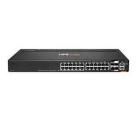 HPE Aruba 6200M 24G 4SFP+ Switch - Commutateur - distance max. d'empilage de 10 km - C3 - Géré - 24 x 10/100/1000 + 4 x 1 Gigabit/10 Gigabit SFP+ (liaison montante/empilage) - de l'avant et du côté ve