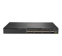 HPE Aruba 6300M - Commutateur - C3 - Géré - 24 x 1 Gigabit / 10 Gigabit SFP+ + 4 x 1 Gigabit / 10 Gigabit / 25 Gigabit / 50 Gigabit SFP56 (liaison montante/stockage) - de l'avant et du côté vers l'arr