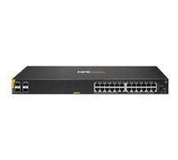 HPE Aruba Networking CX 6000 24p 10M/100M/1G Class4 PoE 4p SFP 1G 370W Switch - Commutateur - Géré - 24 x 10/100/1000 (PoE+) + 4 x Gigabit SFP (liaison montante) - flux d'air côte à côte - Montable su