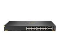 HPE Aruba Networking CX 6200F 24G Class 4 PoE 4SFP 370W Switch - Commutateur - distance max. d'empilage de 10 km - C3 - Géré - 24 x 10/100/1000 (PoE+) + 4 x 100/1000 SFP - de l'avant et du côté vers l