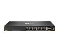 HPE Aruba Networking CX 6200F 24G Class 4 PoE 4SFP 370W Switch - Commutateur - distance max. d'empilage de 10 km - C3 - Géré - 24 x 10/100/1000 (PoE+) + 4 x 100/1000 SFP - de l'avant et du côté vers l