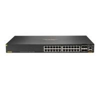 HPE Aruba Networking CX 6200F 24G Class 4 PoE 4SFP 370W Switch - Commutateur - distance max. d'empilage de 10 km - C3 - Géré - 24 x 10/100/1000 (PoE+) + 4 x 100/1000 SFP - de l'avant et du côté vers l