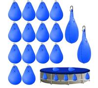 Hperu 16 pièces Sacs à Eau de Couverture de Piscine avec Trou, Poids Couverture Piscine en PVC épais étanche, Sac Poids d'eau Robuste Suspendu antigel pour l'hiver Hors Sol -