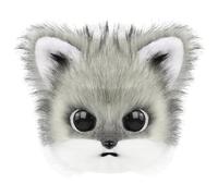 Hperu 1pc masque à fourrure Fursuit tête portable caricaturish halloween animal tête masque chat cosplay 12x12 avec oreilles hair réaliste gris