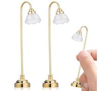 Hperu 2 pièces lumières de Maison de poupée, Lampe Miniature réaliste 1/12 Mini lumières LED avec Interrupteur éclairage Maison poupée à Piles pour Accessoires décoration Bricolage