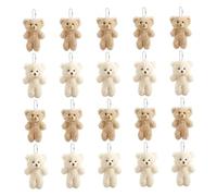 Hperu 20pcs Small Teddy Bear Keynchain, mignon ornements d'animaux en peluche en peluche blush, en vrac de porte-curse doux doux pour les faveurs de la fête