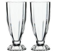 Hperu 2pcs Milkshake Verres de 380 ML (3x7 Pouces), Tasses Transparentes résistantes à la température pour Les Shakes, Le Parfait et la crème glacée, Conception de Base Stable