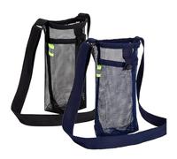Hperu 2pcs Porte-Bouteille d'eau avec bandoulière réglable Mesh Mesh Bottle Sac Boîte de Bouteille pour Sports de randonnée de randonnée Noir + Marine Sportif d'eau Bouteille Accessoires