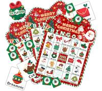 Hperu 33 pièces/Ensemble Jeux de noël 24 Joueurs Jeux de fête noël drôles pour Enfants, Adultes activités fête Famille-