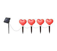 Hperu 4 pièces/Ensemble décorations de Saint-Valentin Lampes solaires étanches en Forme de cœur lumière extérieure en Forme cœur pour allée Jardin Parterre Fleurs allée Porche, décor Saint