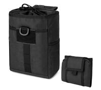 Hperu 5, 9x3, 2x9, 5 Pouces Pouque à vidage Molle, Pochettes Molle Oxford Tissu Pliable avec Bouchon de Cordon de Serrure et Poche latérale, Poche Ouverte avec Cordon pour extérieur