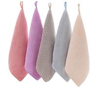 Hperu 5pcs Petites Serviettes pour la Salle de Bain 10x10 Super absorbante Small Small-Hand Towels avec Boucles Suspendu