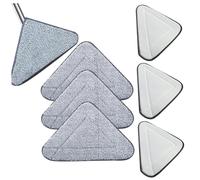 Hperu 6 PCS MOP Triangulaire, 360 têtes de Remplacement de vadrouille de Nettoyage réglable en Rotation, têtes de Microfibre têtes