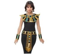 Hperu Accessoires de costume égyptien, couleurs assorties, tissu doux élégant, taille libre, costume égyptien pour femmes et filles, cosplay, fête d'Halloween, bijoux pour femmes