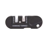 Hperu Ajusteur de Couteaux de Poche Affûteur de Couteau Portable Mini Pocket Keychain Ajusteur Ajusteur Pliable Outil d'aiguise pour la Survie pour la Chasse à la pêche en randonnée Camping Noir 1pc