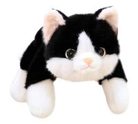 Hperu Animal en Peluche lesté pour Chat, Oreiller lesté pour Chaton Mignon 11, 8, Peluche remplie de Coton PP, Cadeaux thérapeutiques pour soulager Le Stress sensoriel pour Enfants, Adultes, Noël,