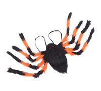 Hperu Araignée géante, Costume d'Halloween pour Adulte avec 9 Pattes, décoration en Peluche d'horreur Noire et colorée et Sac de Bonbons Halloween
