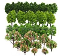 Hperu Arbre modèle 70 pièces/Ensemble, Assortiment d'arbres Miniatures de Simulation avec Piquet, pour Architecture, Paysage ferroviaire