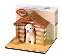 Hperu Bloc-notes 3D, bloc-notes 3D en forme de chien mignon avec porte-stylo, de bureau décoratif anti-stress pour bureau, salon, pour collègue