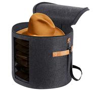 Hperu Boîte de Chapeau de Voyage Boîte du Chapeau 20x17in Boîte de Rangement du Chapeau en Feutre avec Couvercle Avant Transparent et gère des Fermetures à glissière Doubles Sacs de Chapeaux Port