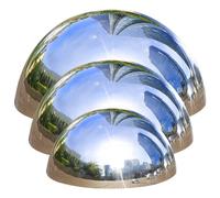 Hperu Boule de Regard en Acier Inoxydable, 3 pcs Jardin Balayage Balle à Demi-Rond Balle 4 '' ', 6' '' & 8 '' 'Miroir réfléchissant de Globe en Acier Inoxydable Grandes Boules Brillantes