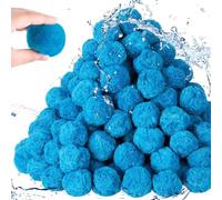 Hperu Boules de Filtre à Piscine 1,54 LB Fibre Filtre de Piscine Médias réutilisables Boule de Bain Filtre écologique Boule de Sable Bleu écologique Alternative Aquarium Bath Ball Filtre