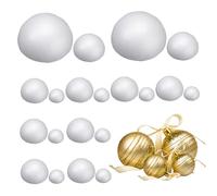 Hperu Boules de polystyrène 20 pièces Demi-Boule de Mousse pour Fournitures d'artisanat 1, 97-3, 9 Pouces diamètre Boules polystyrène Demi-Cercle pour l'artisanat Noël Bricolage -