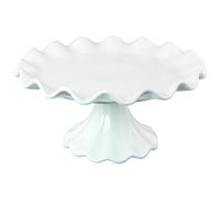 Hperu Bowl bol gâteau de piédestal, 7, 5 bol à pied en céramique, petit plateau de fruits à volants surélevés, support gâteau pour une fête vacances d'anniversaire, piédestal