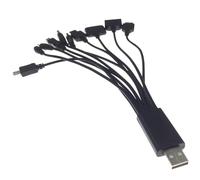 Hperu Câble de chargement multifonction, câble USB 10 en 1, cordon de synchronisation chargement pour appareil photo